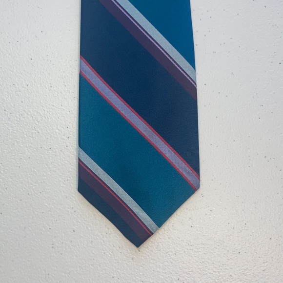 Vintage 80s multicolored striped tie - Picture 5 of 14